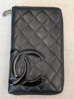 Chanel Black Quilted Cambon Ligne Zippy Organizer In Lambskin